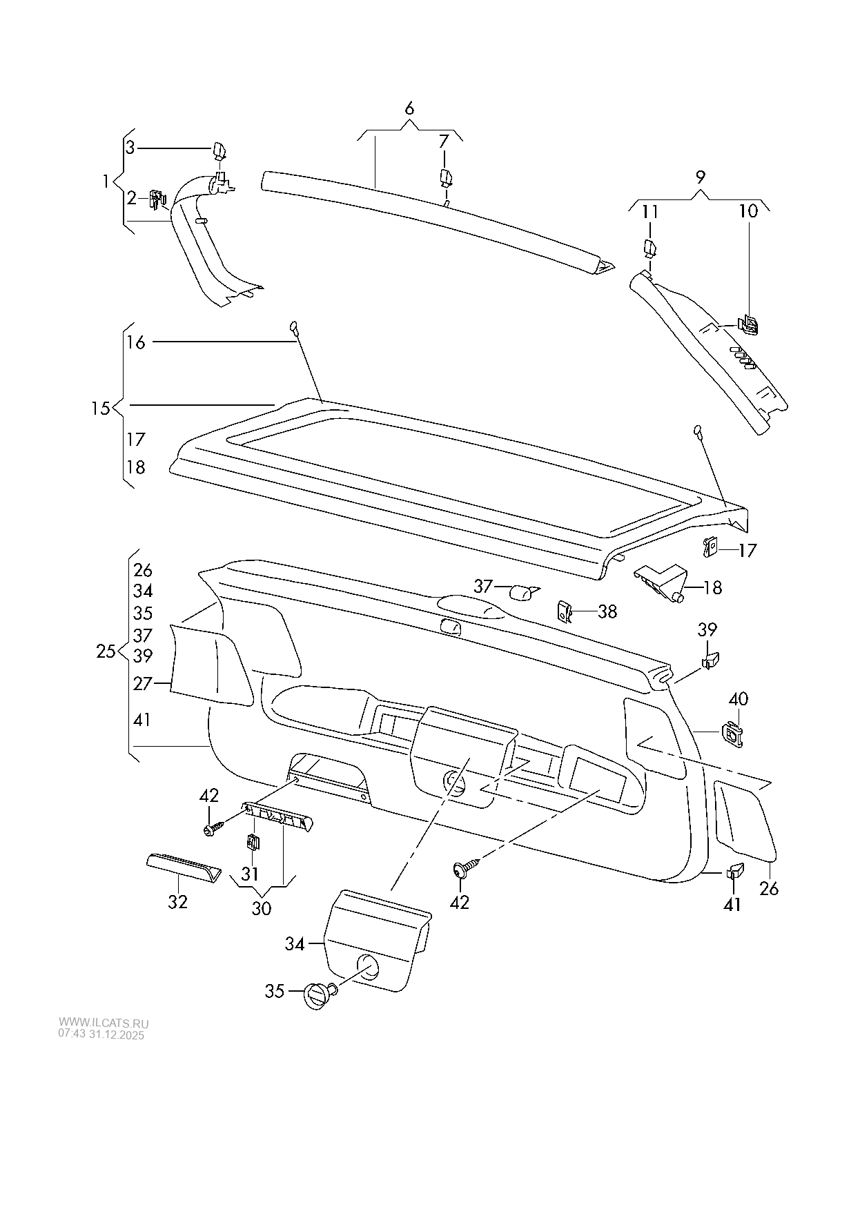 rear lid trim panel. luggage compartment cover VW TIGUAN